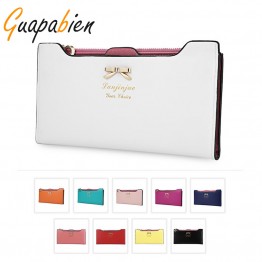 Guapabien Thin Long Women Wallets Designer Brand Clutch Purse Lady Party Handbags Female Card Holder Case Zipper Standard Wallet